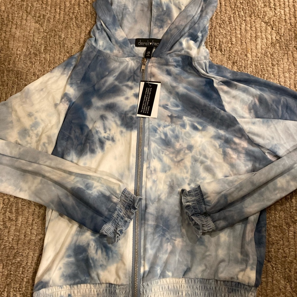 New!!  DEREK HEART BLUE TIE DYE HOODIE